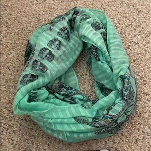 Aqua colored sugar skull scarf